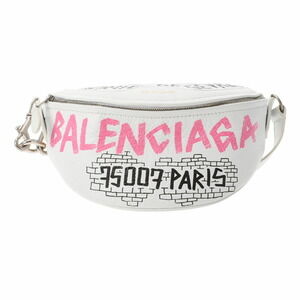 BALENCIAGA Graffiti Subenia Belt Bag White Calfskin Body